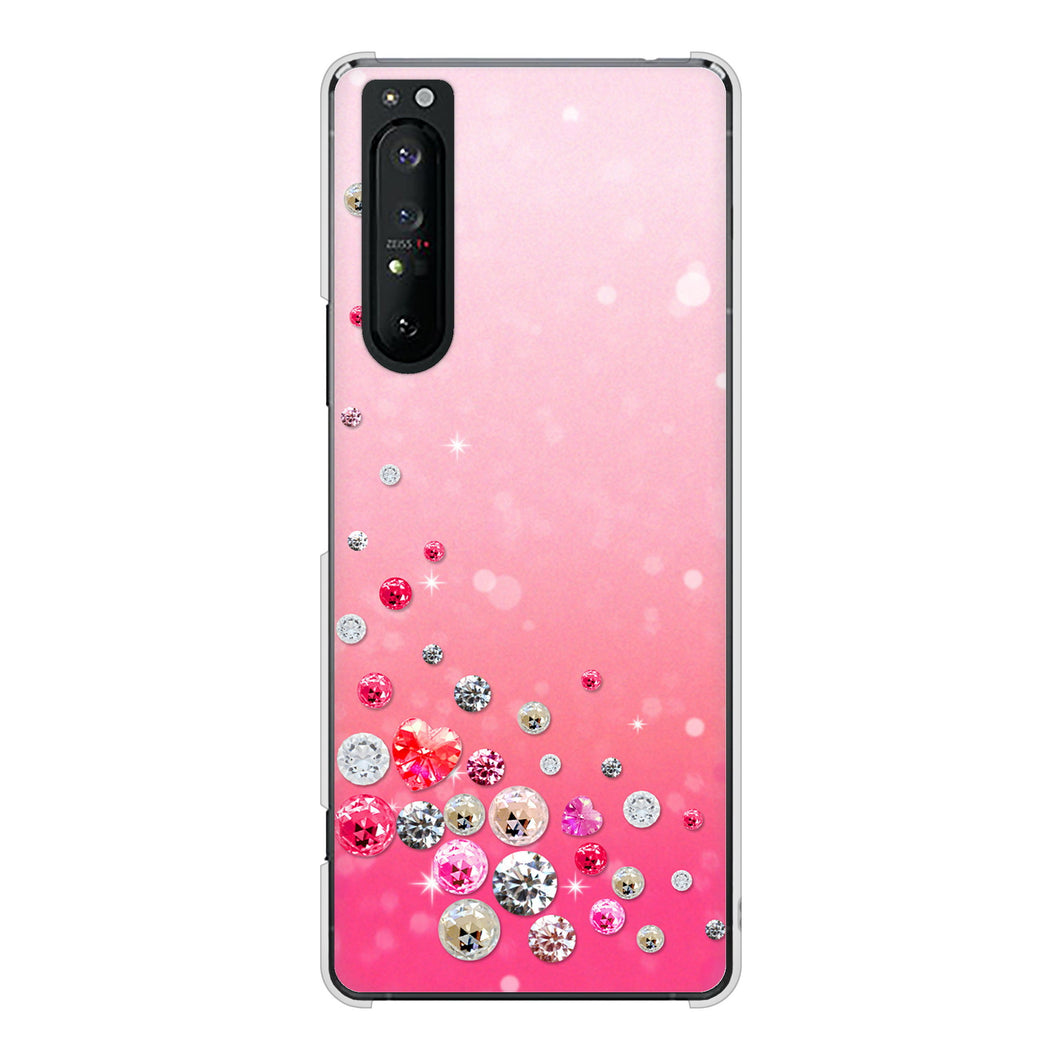 Xperia 1 II SO-51A docomo 高画質仕上げ 背面印刷 ハードケース スワロデコ風プリント