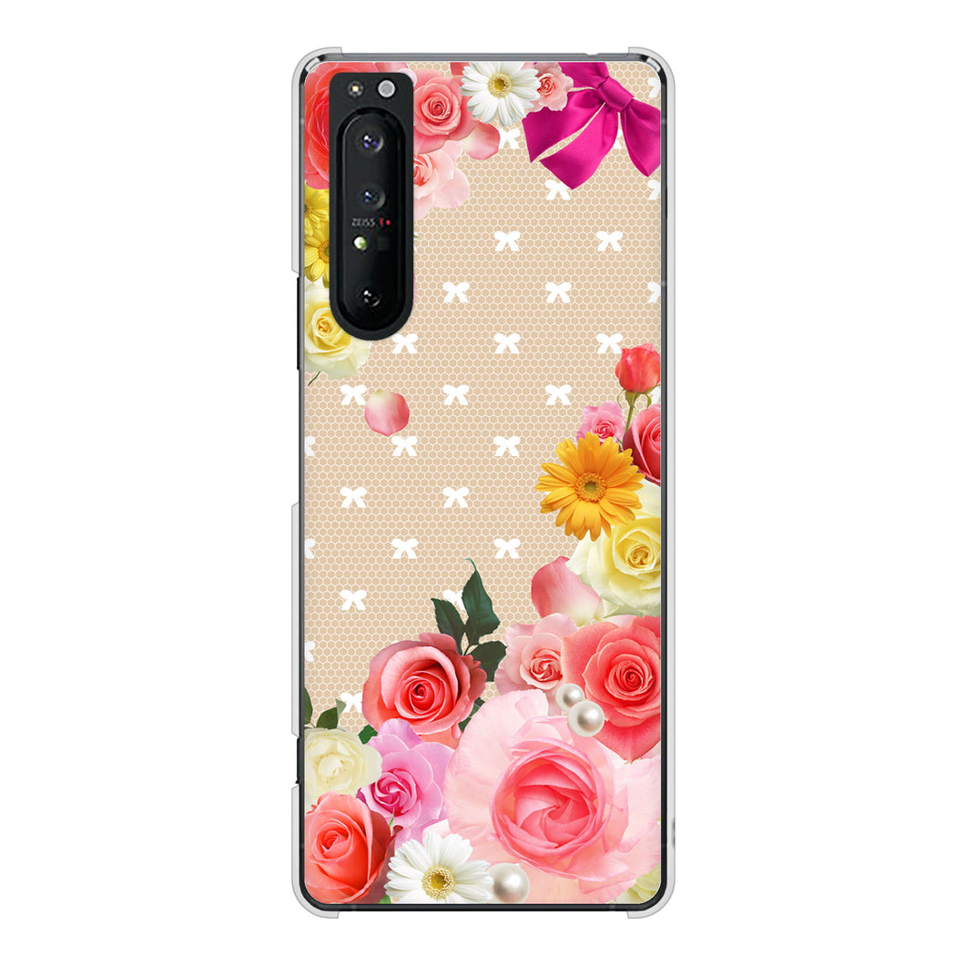 Xperia 1 II SO-51A docomo 高画質仕上げ 背面印刷 ハードケース ロマンチックなバラ