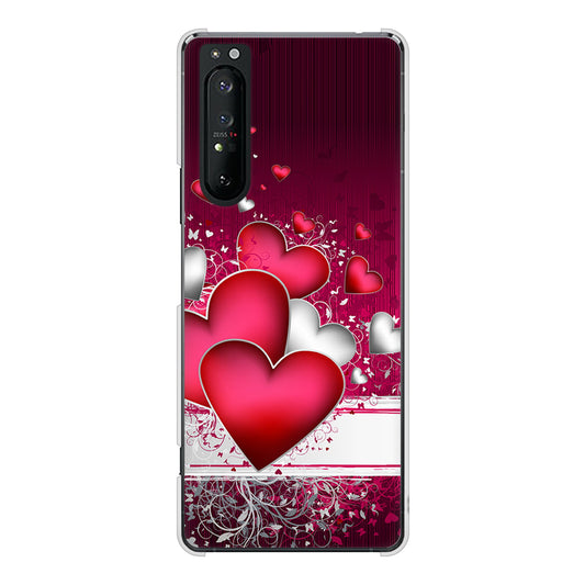 Xperia 1 II SO-51A docomo 高画質仕上げ 背面印刷 ハードケース 【VA835 ハートの息吹】