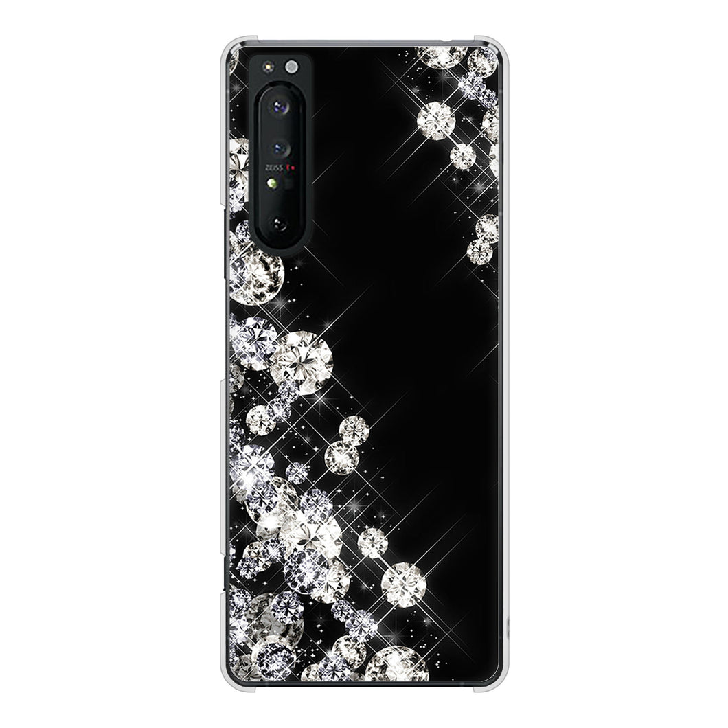 Xperia 1 II SO-51A docomo 高画質仕上げ 背面印刷 ハードケース 【VA871 ダイヤモンドフレーム】