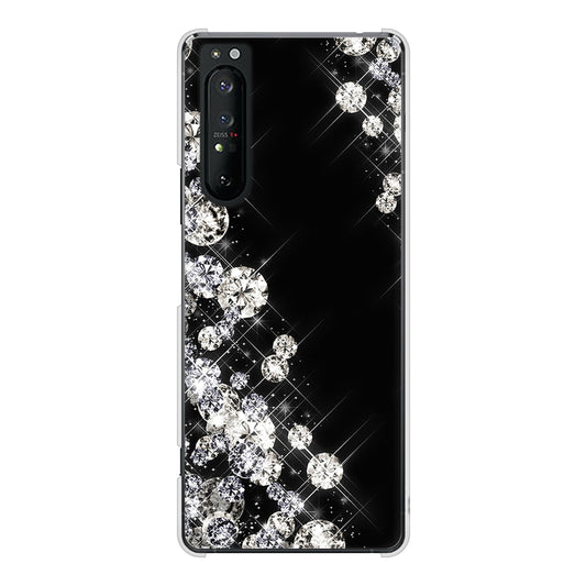 Xperia 1 II SO-51A docomo 高画質仕上げ 背面印刷 ハードケース 【VA871 ダイヤモンドフレーム】