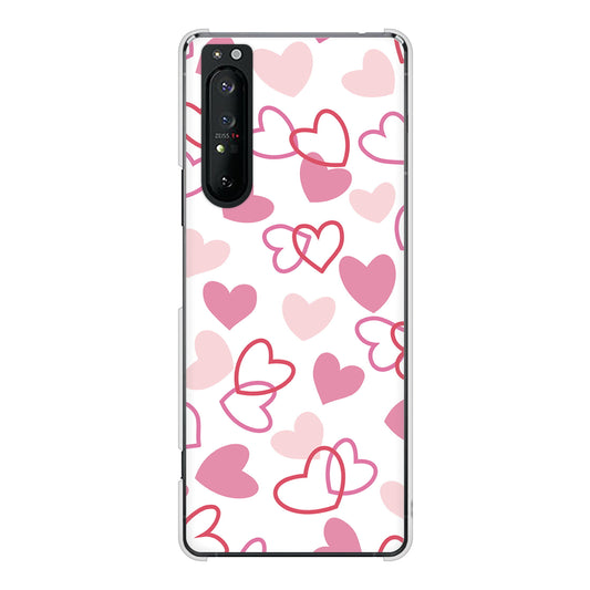 Xperia 1 II SO-51A docomo ハートがいっぱい ハードケース 背面印刷
