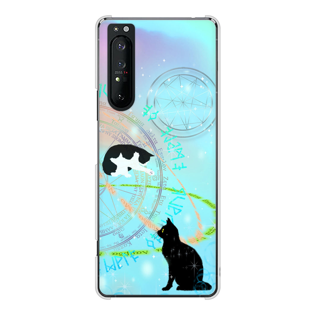 Xperia 1 II SO-51A docomo 高画質仕上げ 背面印刷 ハードケース 魔法陣猫