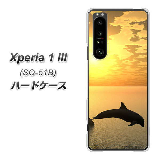 docomo エクスペリア1 III SO-51B 高画質仕上げ 背面印刷 ハードケース【VA845 夕暮れのドルフィン】