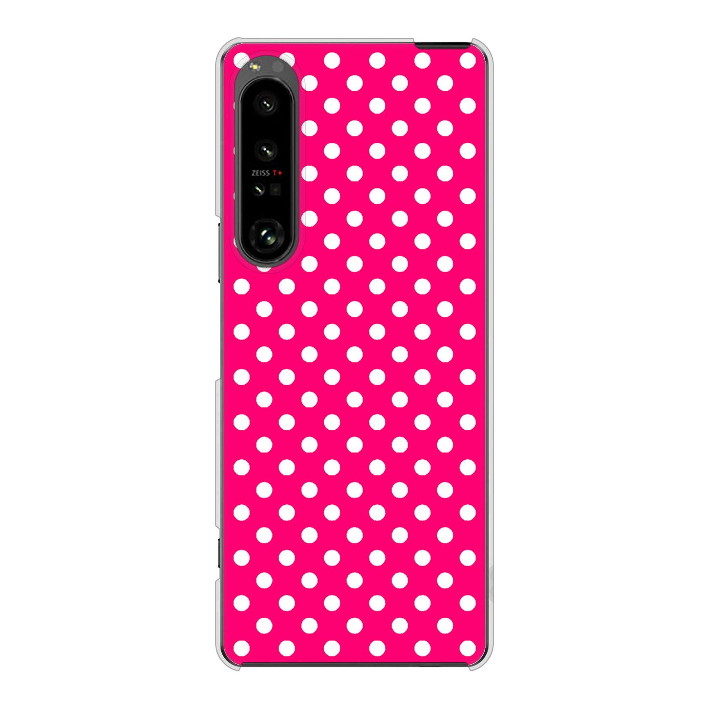Xperia 1 V SO-51D docomo 高画質仕上げ 背面印刷 ハードケースシンプル柄(水玉)
