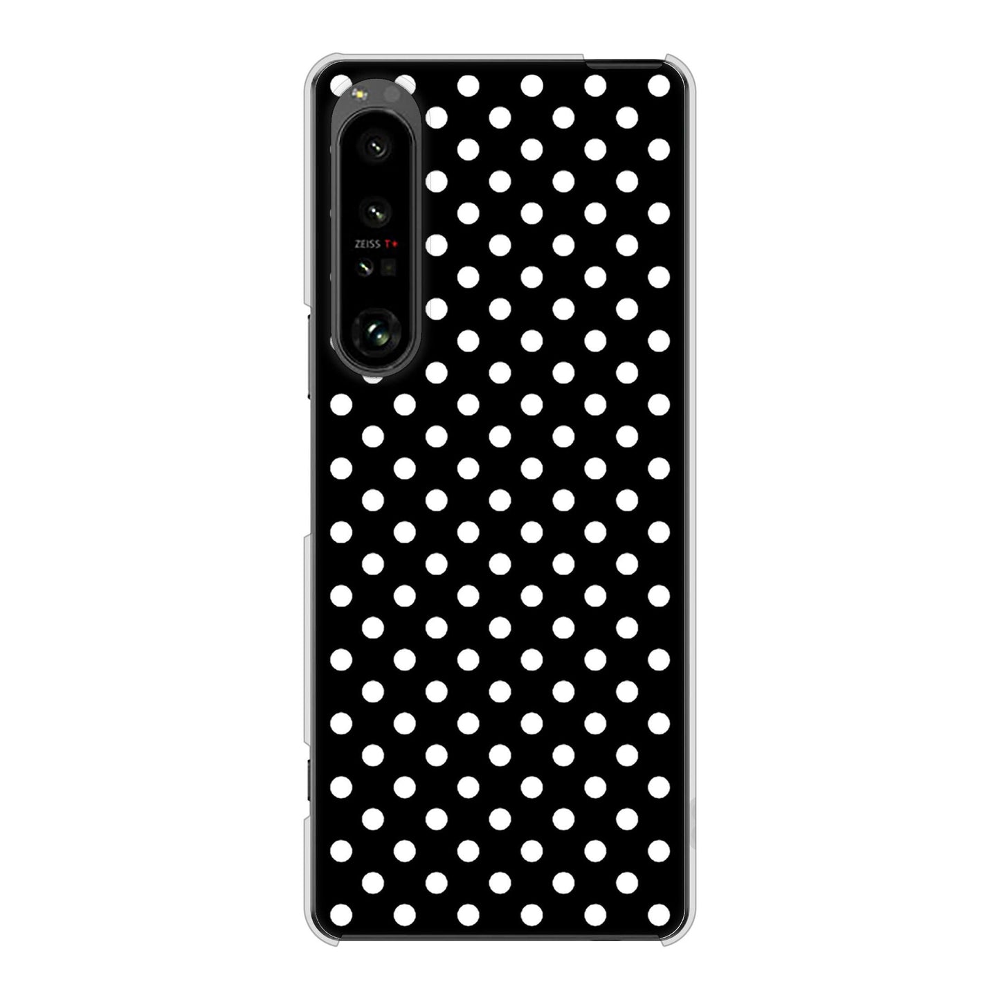 Xperia 1 V SO-51D docomo 高画質仕上げ 背面印刷 ハードケースシンプル柄(水玉)