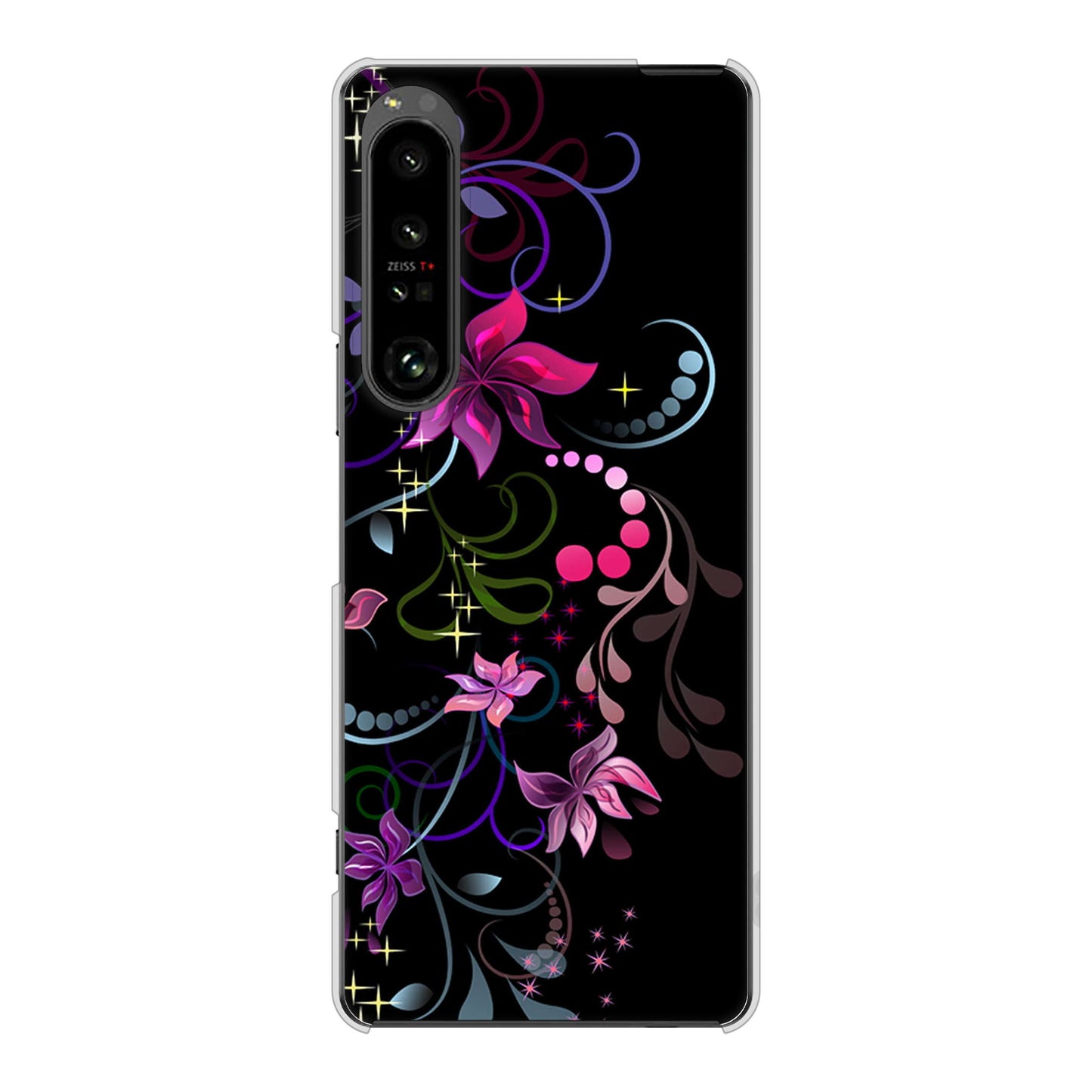 Xperia 1 V SO-51D docomo 高画質仕上げ 背面印刷 ハードケース 【263 闇に浮かぶ華】