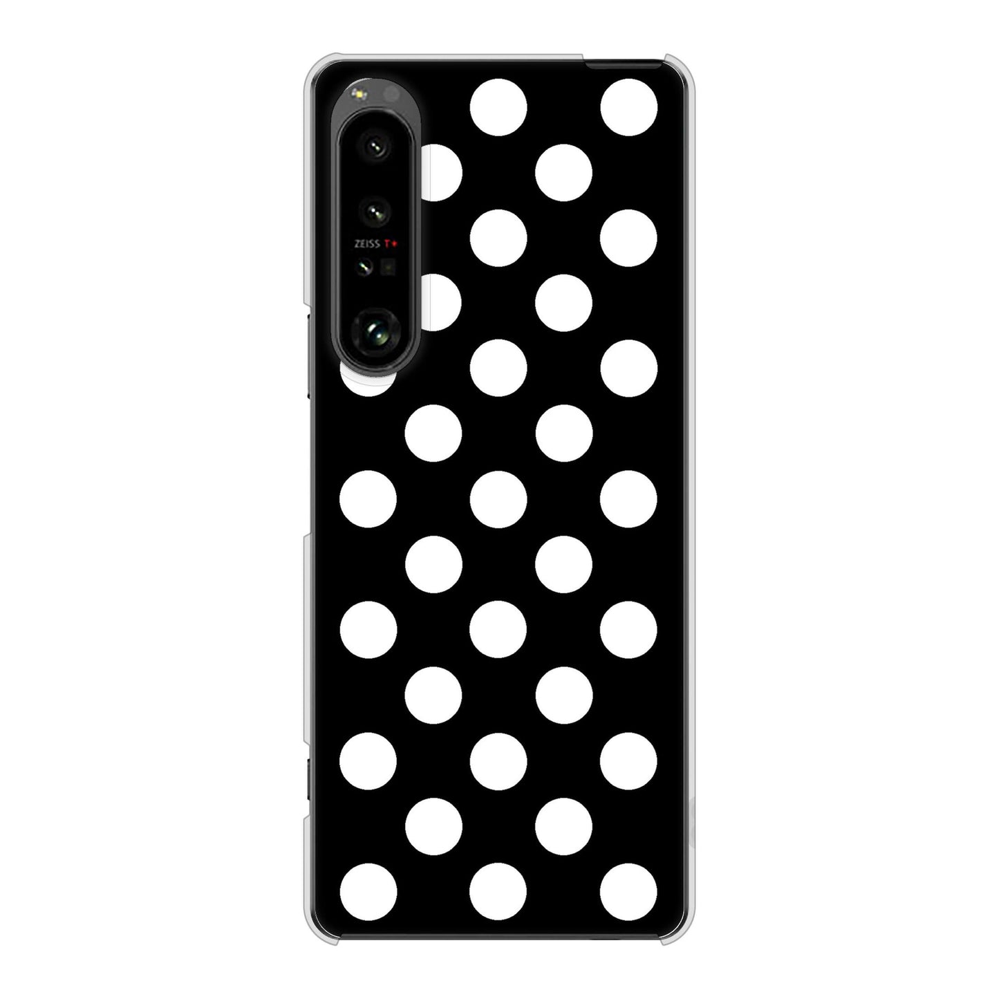 Xperia 1 V SO-51D docomo 高画質仕上げ 背面印刷 ハードケースシンプル柄(水玉)