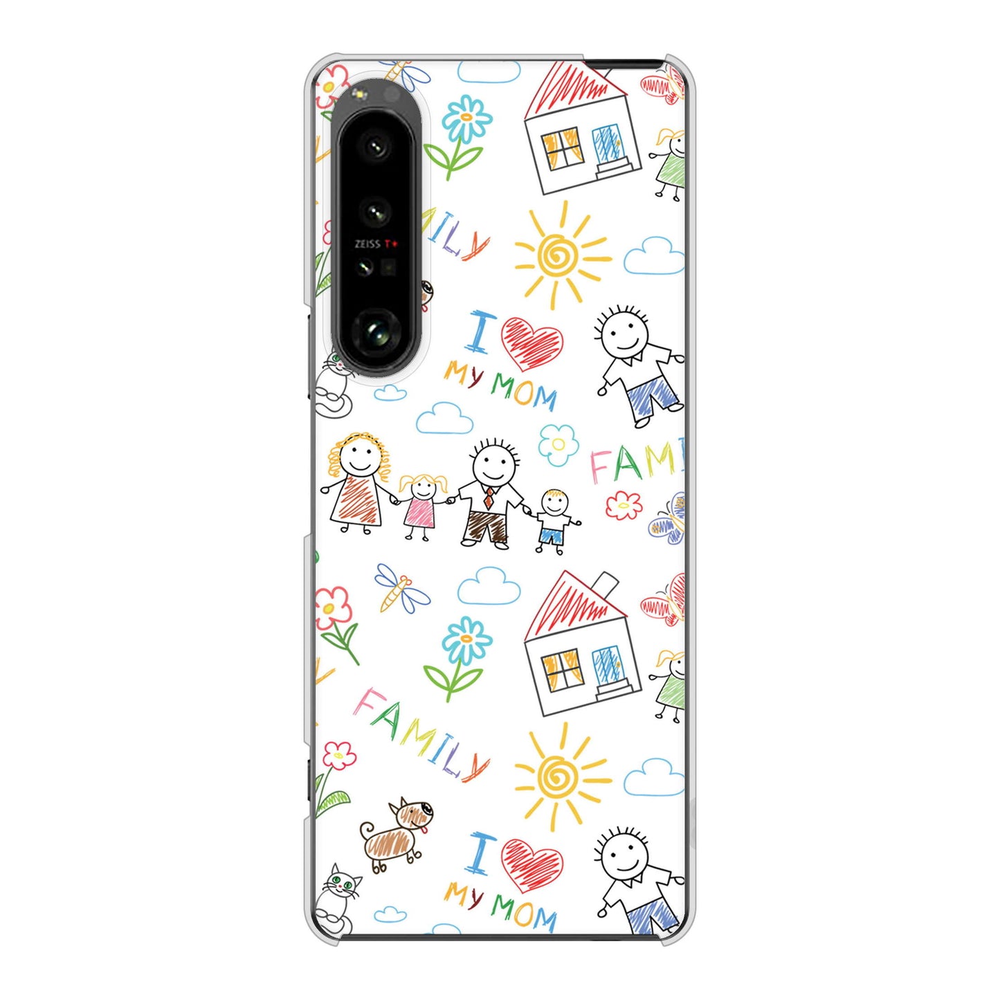 Xperia 1 V SO-51D docomo 高画質仕上げ 背面印刷 ハードケースカップル&ファミリー