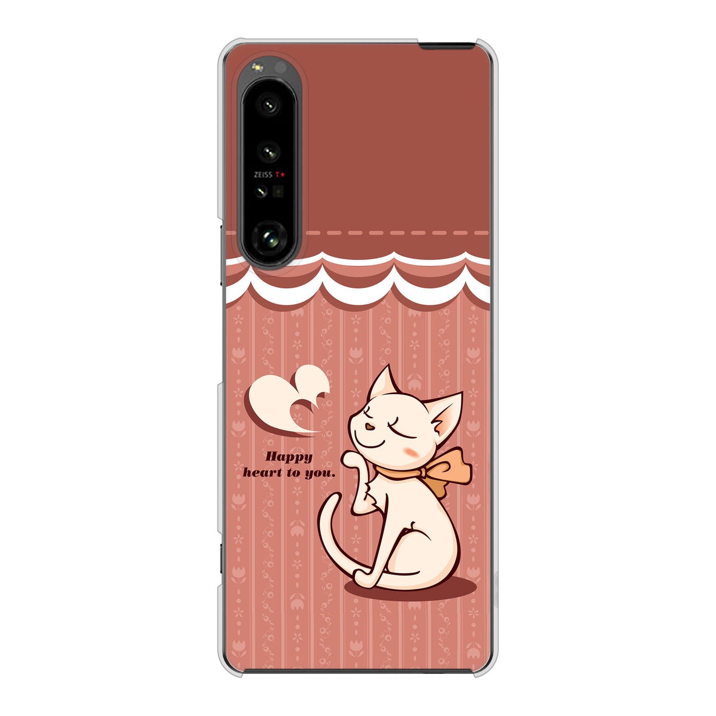 Xperia 1 V SO-51D docomo 高画質仕上げ 背面印刷 ハードケース 【1102 ネコの投げキッス】