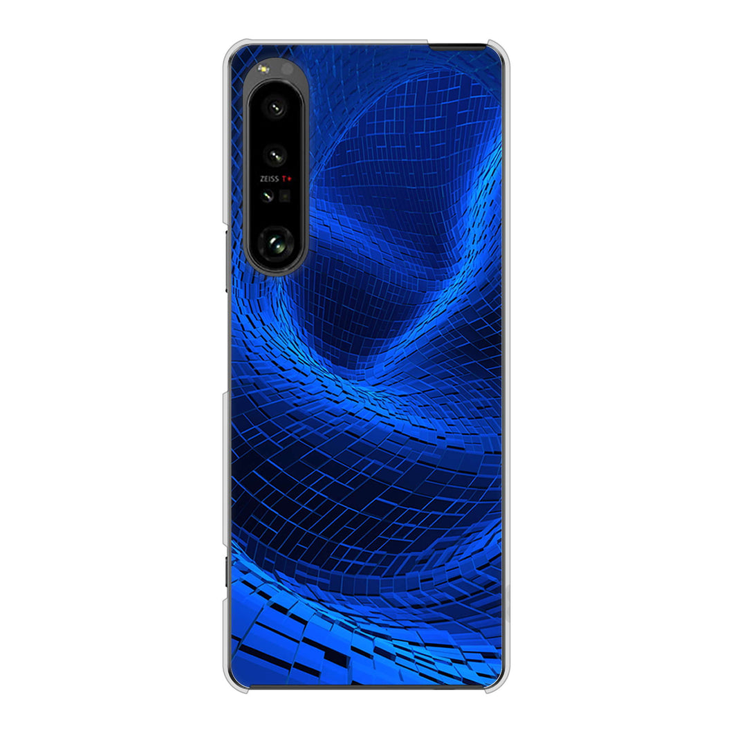 Xperia 1 V SO-51D docomo 高画質仕上げ 背面印刷 ハードケース 【1302 ワープブルー】