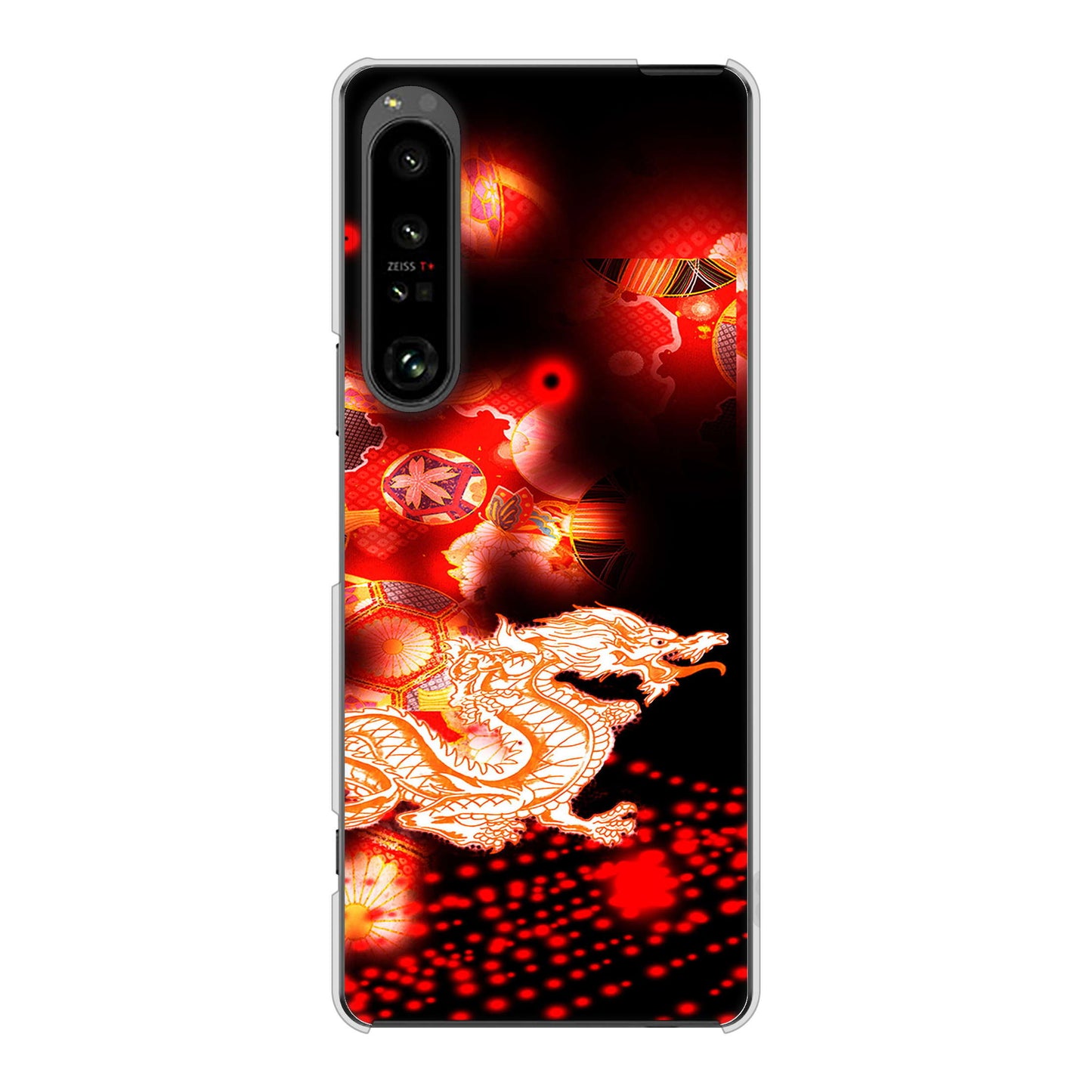Xperia 1 V SO-51D docomo 高画質仕上げ 背面印刷 ハードケース赤竜