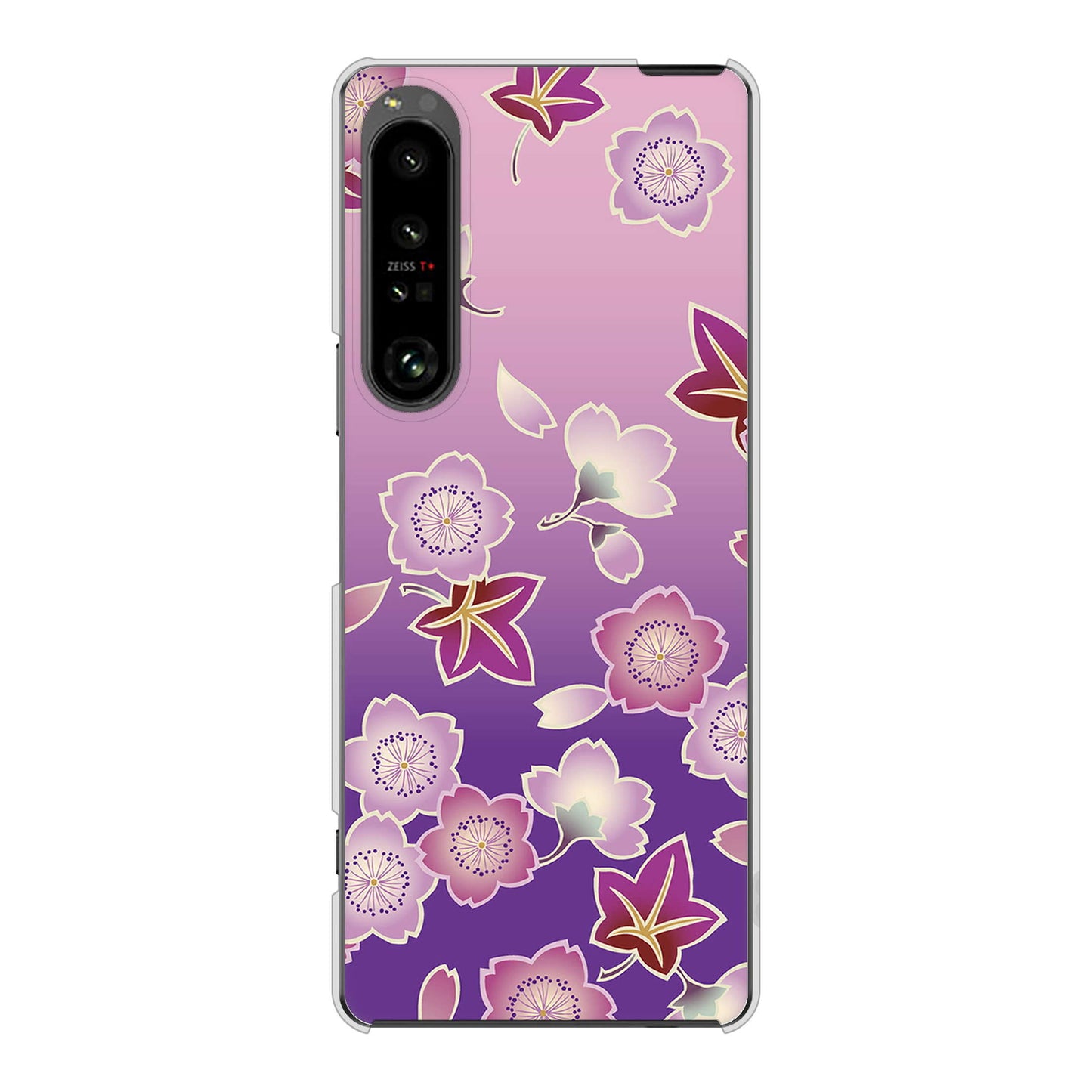 Xperia 1 V SO-51D docomo 高画質仕上げ 背面印刷 ハードケース和花柄