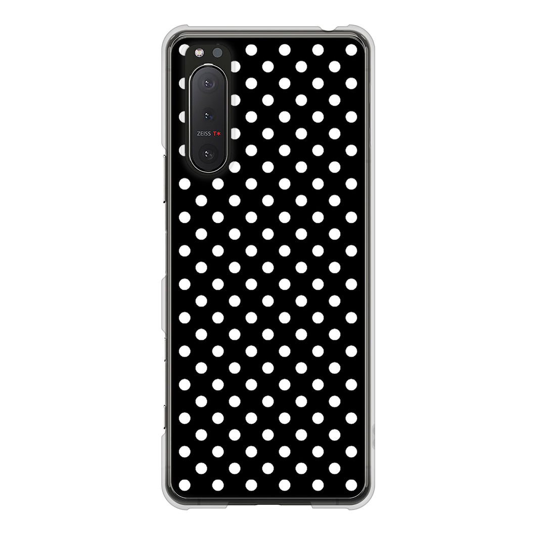Xperia 5II SO-52A docomo 高画質仕上げ 背面印刷 ハードケース シンプル柄(水玉)