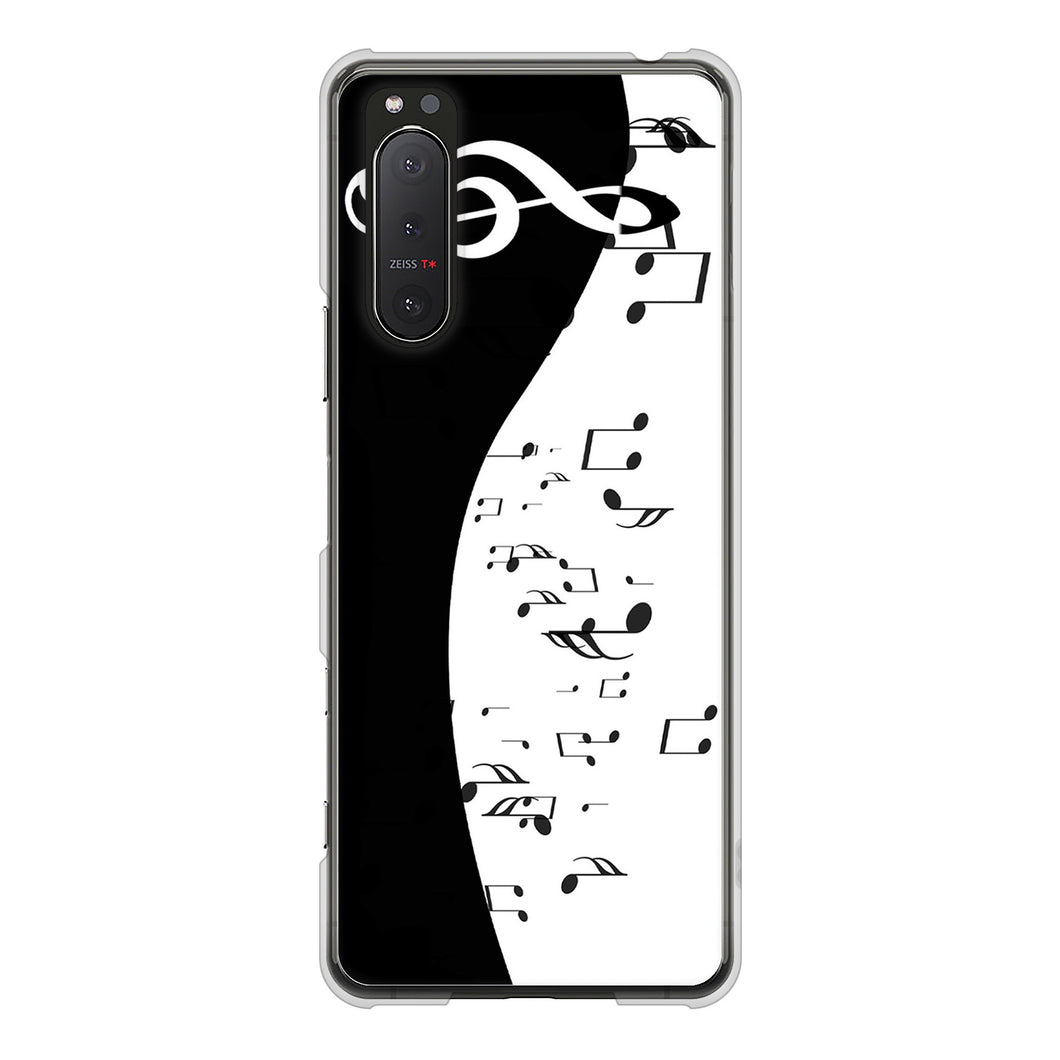 Xperia 5II SO-52A docomo 高画質仕上げ 背面印刷 ハードケース 音符