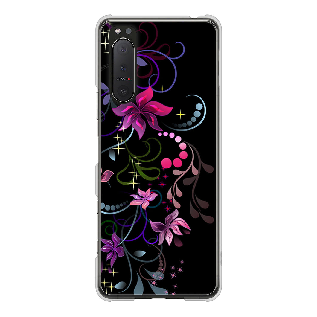 Xperia 5II SO-52A docomo 高画質仕上げ 背面印刷 ハードケース 【263 闇に浮かぶ華】