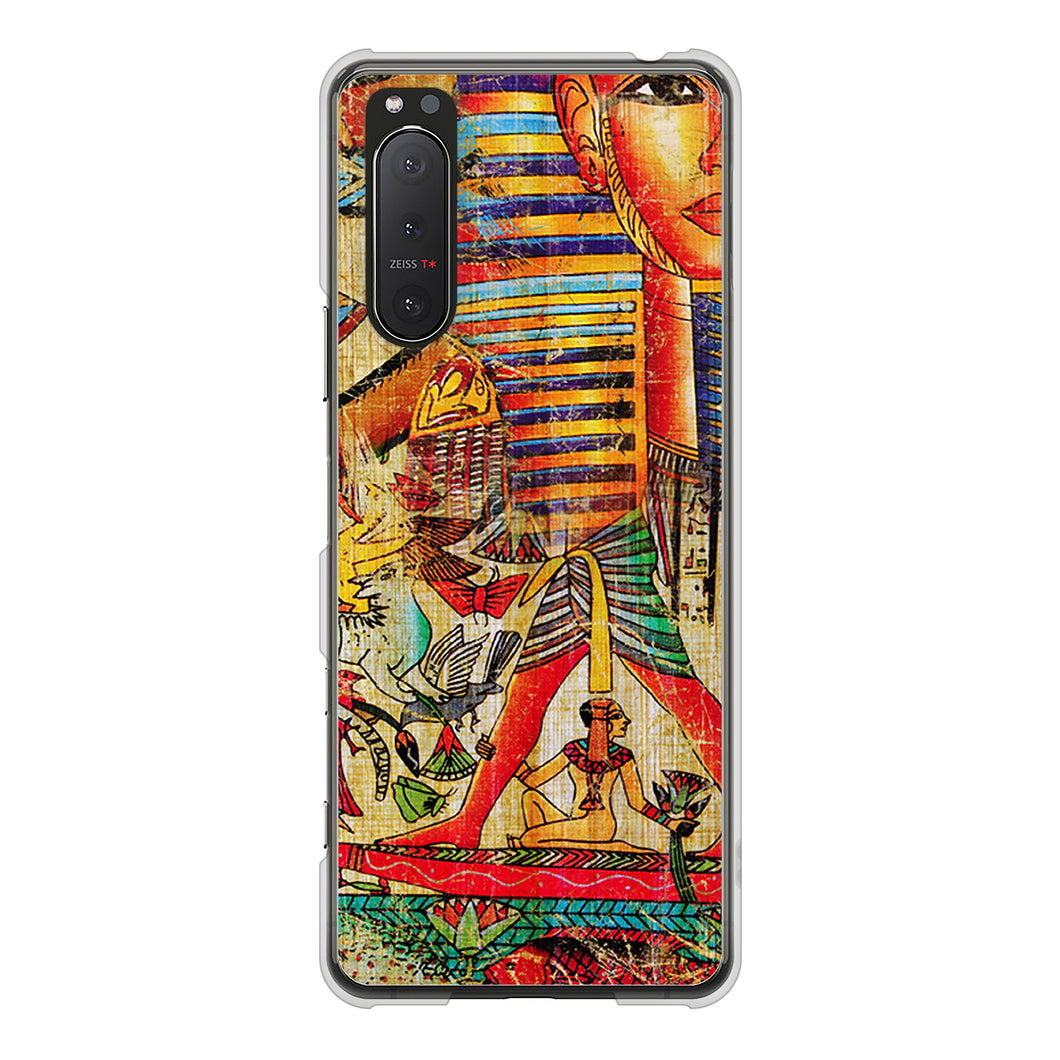 Xperia 5II SO-52A docomo 高画質仕上げ 背面印刷 ハードケース 【329 ナイル ツタンカーメン】