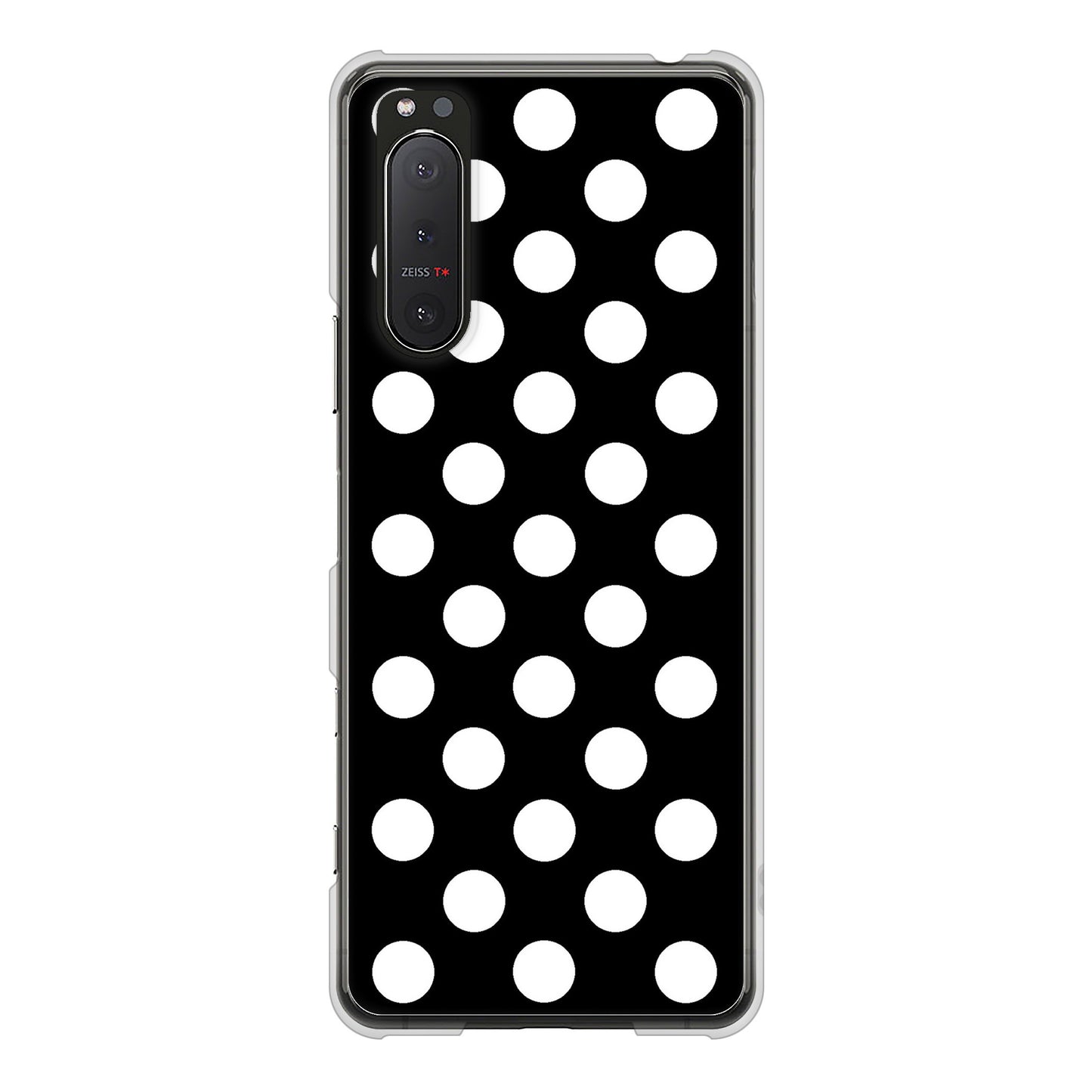 Xperia 5II SO-52A docomo 高画質仕上げ 背面印刷 ハードケース シンプル柄(水玉)