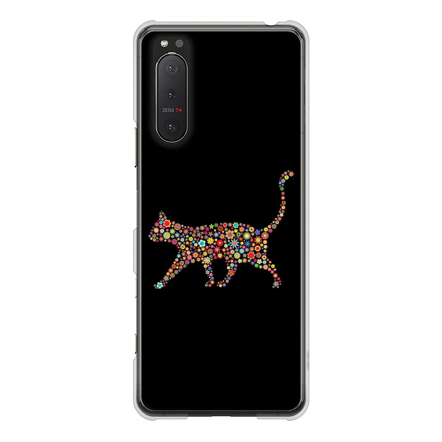 Xperia 5II SO-52A docomo 高画質仕上げ 背面印刷 ハードケース 【406 カラフルキャット】
