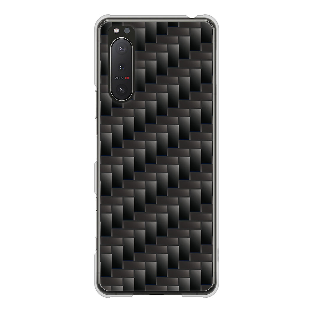 Xperia 5II SO-52A docomo 高画質仕上げ 背面印刷 ハードケース 【461 カーボン】