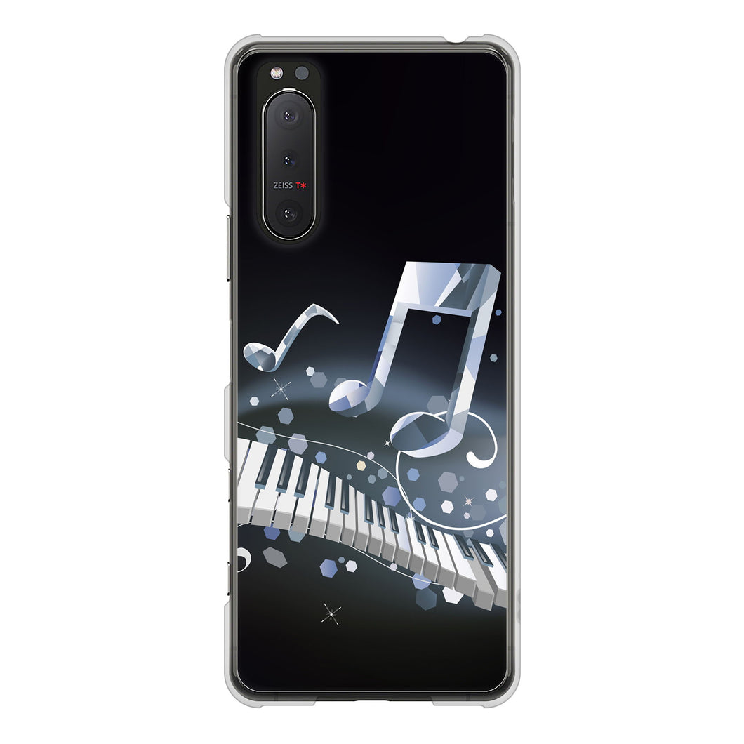 Xperia 5II SO-52A docomo 高画質仕上げ 背面印刷 ハードケース 音符