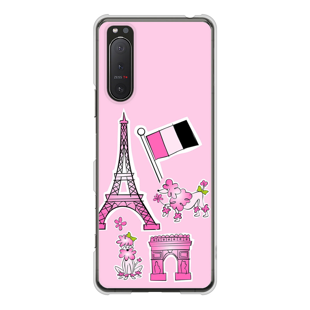 Xperia 5II SO-52A docomo 高画質仕上げ 背面印刷 ハードケース LOVE フランス