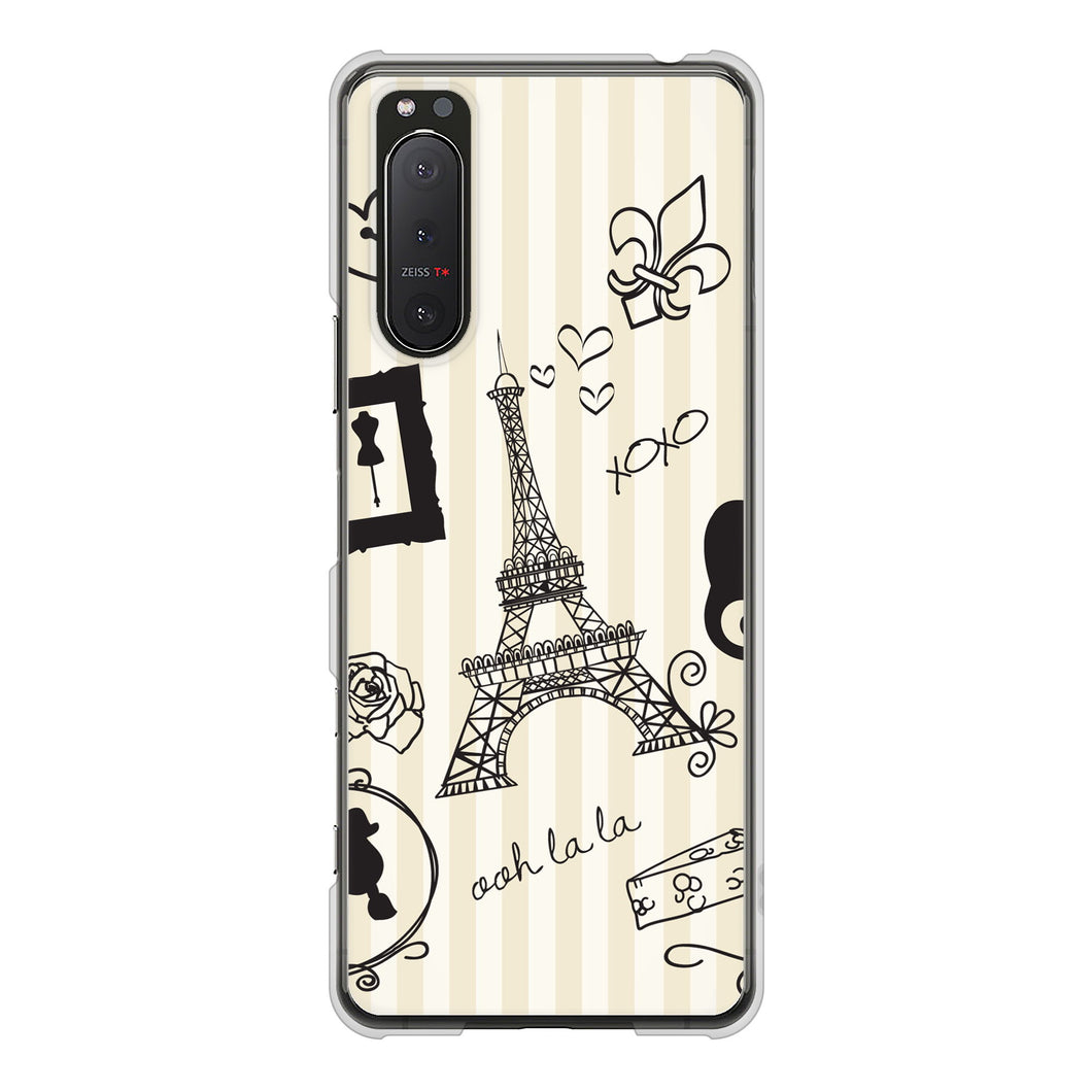 Xperia 5II SO-52A docomo 高画質仕上げ 背面印刷 ハードケース LOVE フランス