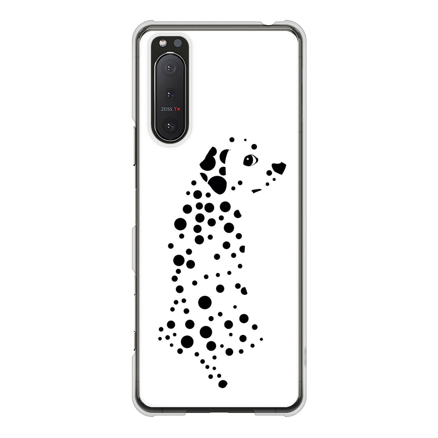 Xperia 5II SO-52A docomo 高画質仕上げ 背面印刷 ハードケース 【1038 振り向くダルメシアン(WH)】