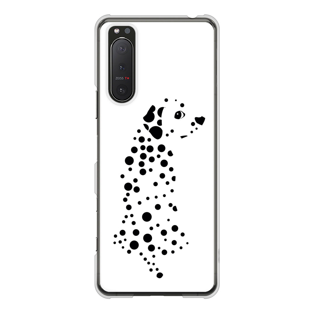 Xperia 5II SO-52A docomo 高画質仕上げ 背面印刷 ハードケース 【1038 振り向くダルメシアン(WH)】
