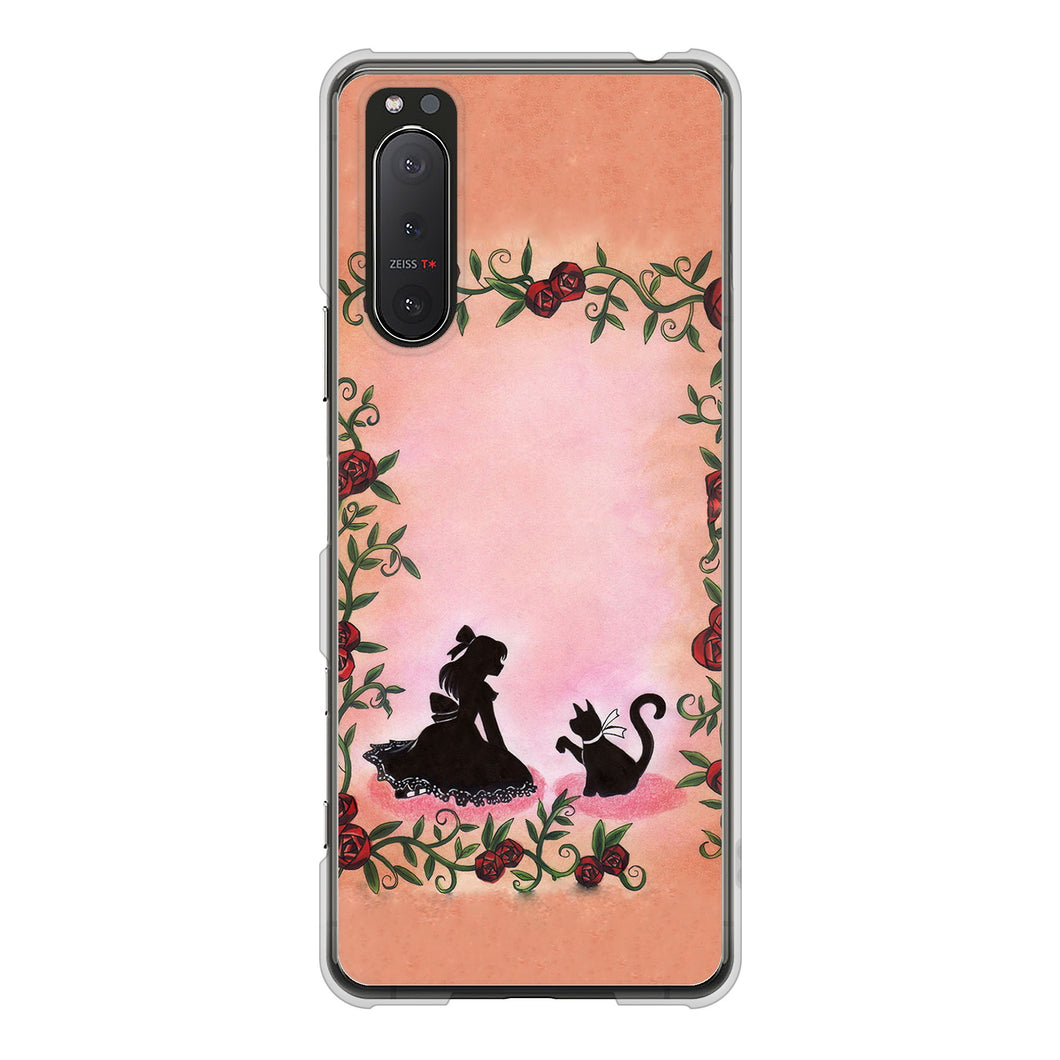 Xperia 5II SO-52A docomo 高画質仕上げ 背面印刷 ハードケース お姫様とネコ