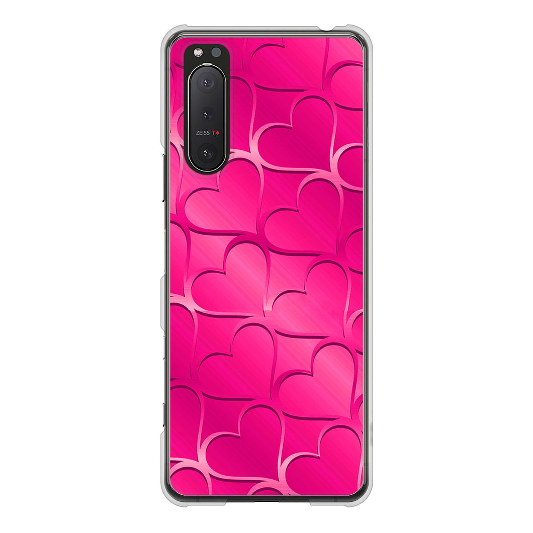 Xperia 5II SO-52A docomo 高画質仕上げ 背面印刷 ハードケース かくれハート