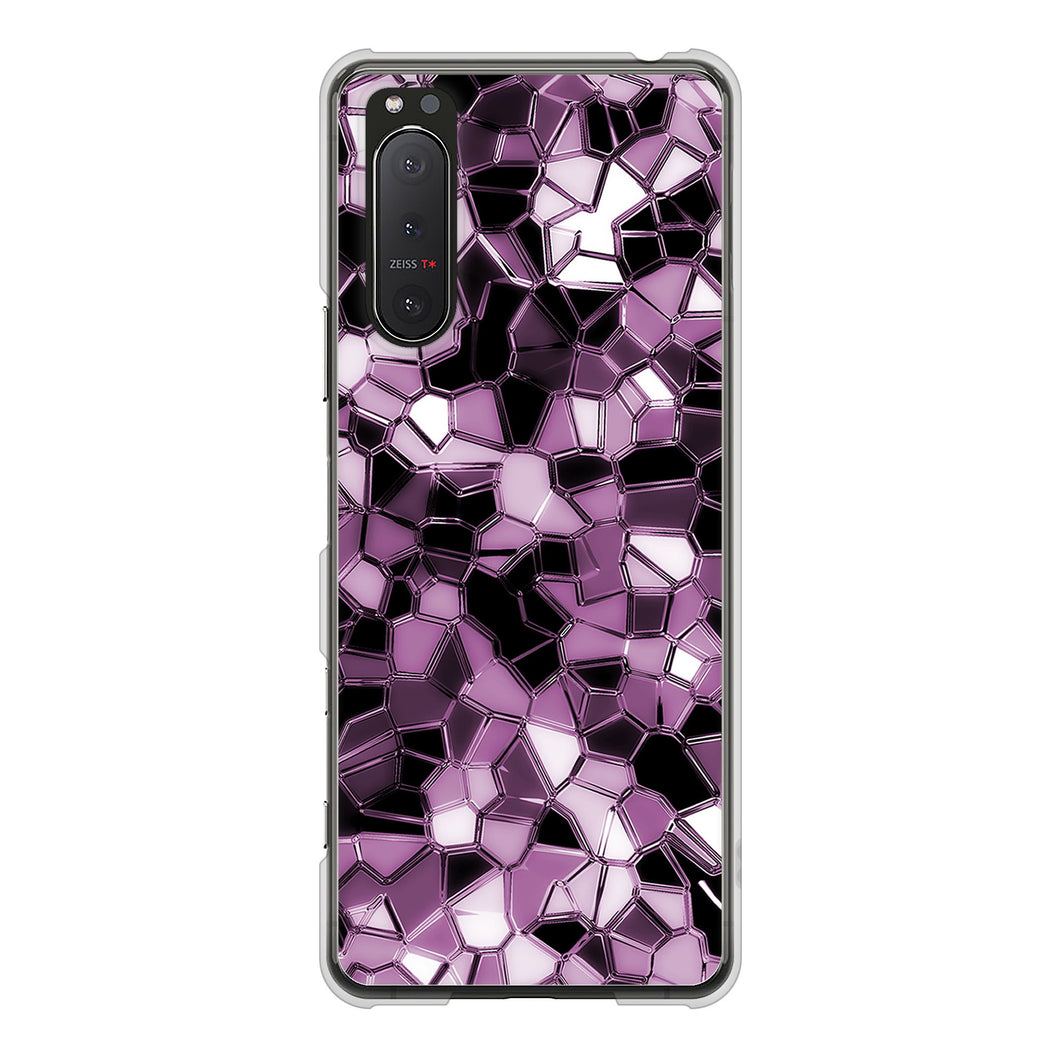 Xperia 5II SO-52A docomo 高画質仕上げ 背面印刷 ハードケース 【EK837 テクニカルミラーパープル】