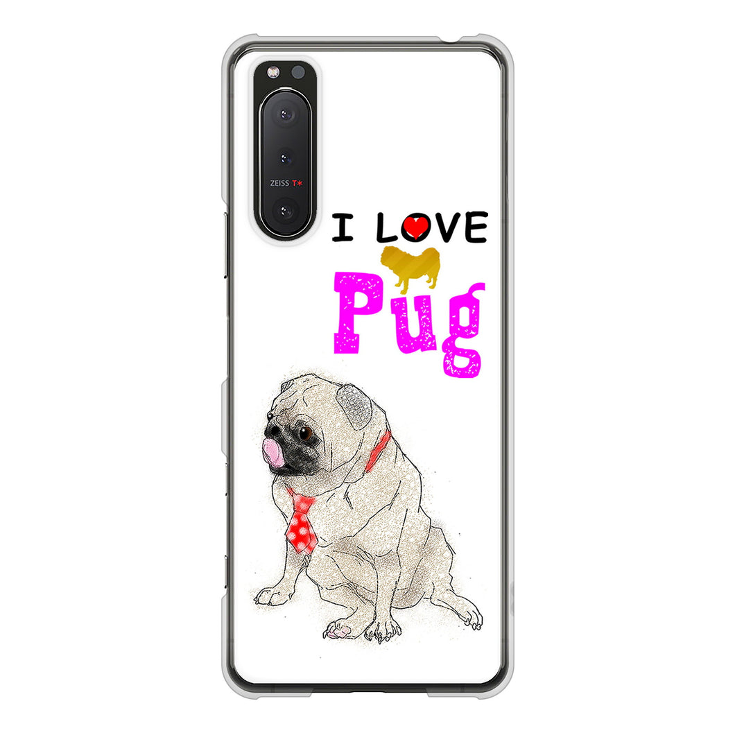 Xperia 5II SO-52A docomo 高画質仕上げ 背面印刷 ハードケース パグ