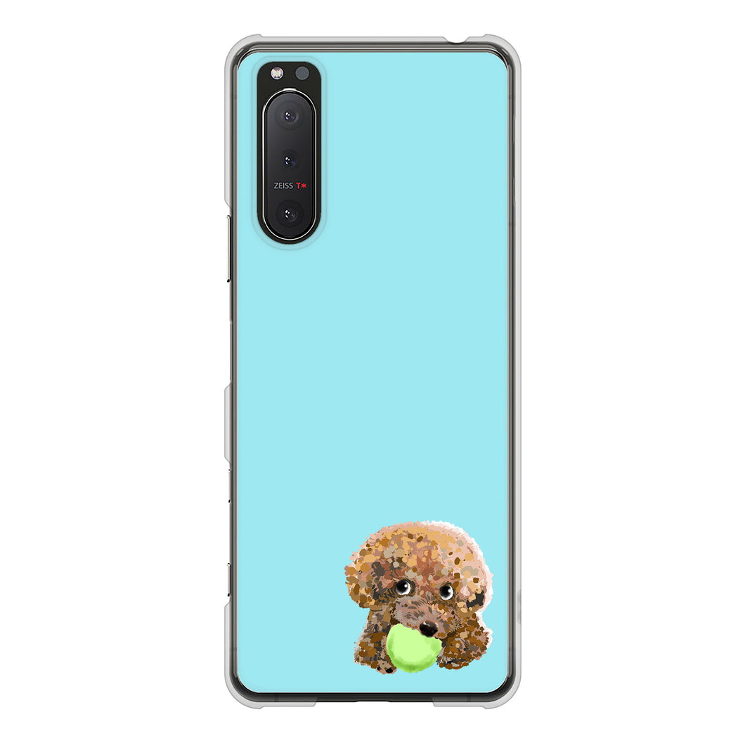 Xperia 5II SO-52A docomo 高画質仕上げ 背面印刷 ハードケース トイプードル&ボール