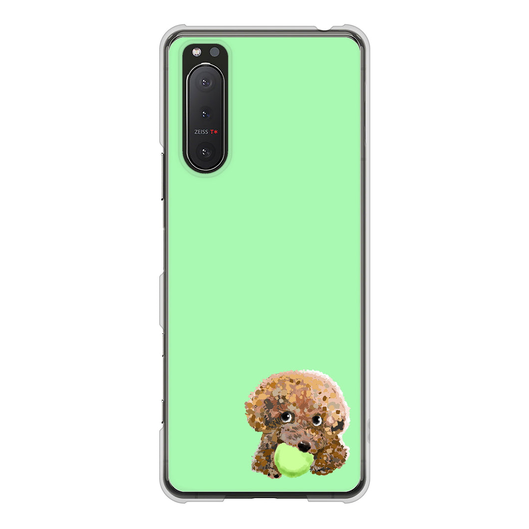 Xperia 5II SO-52A docomo 高画質仕上げ 背面印刷 ハードケース トイプードル&ボール