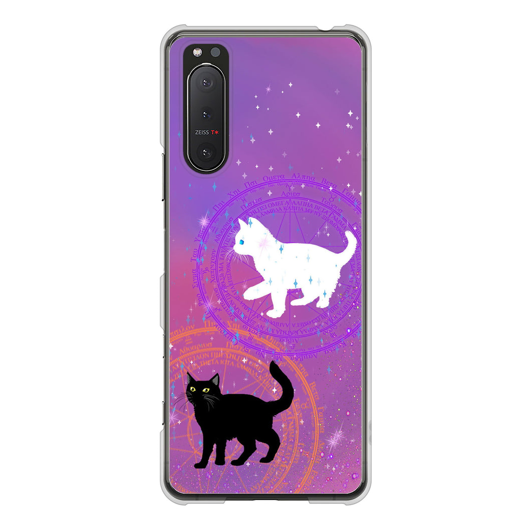 Xperia 5II SO-52A docomo 高画質仕上げ 背面印刷 ハードケース 魔法陣猫