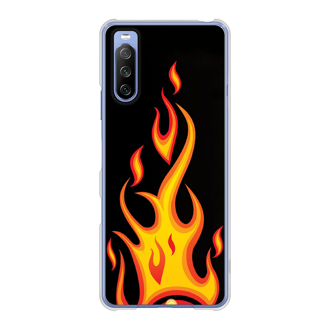Xperia 10 III SO-52B docomo 高画質仕上げ 背面印刷 ハードケース 【010 ファイヤー】