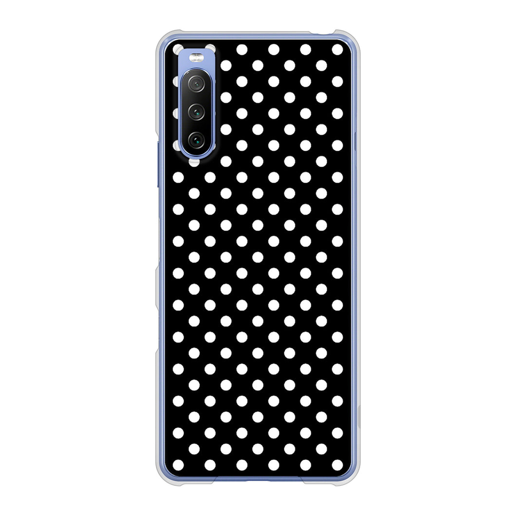 Xperia 10 III SO-52B docomo 高画質仕上げ 背面印刷 ハードケース シンプル柄(水玉)