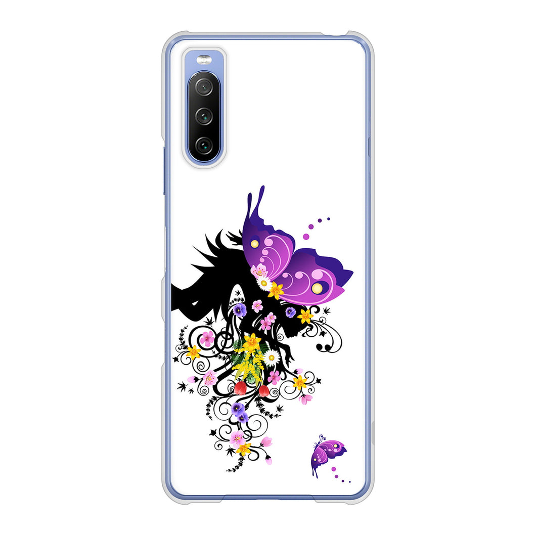 Xperia 10 III SO-52B docomo 高画質仕上げ 背面印刷 ハードケース バタフライ