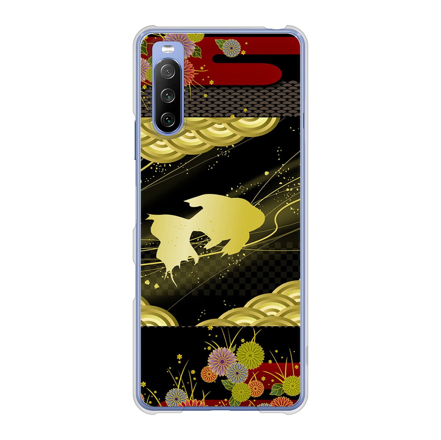 Xperia 10 III SO-52B docomo 高画質仕上げ 背面印刷 ハードケース 【174 天の川の金魚】