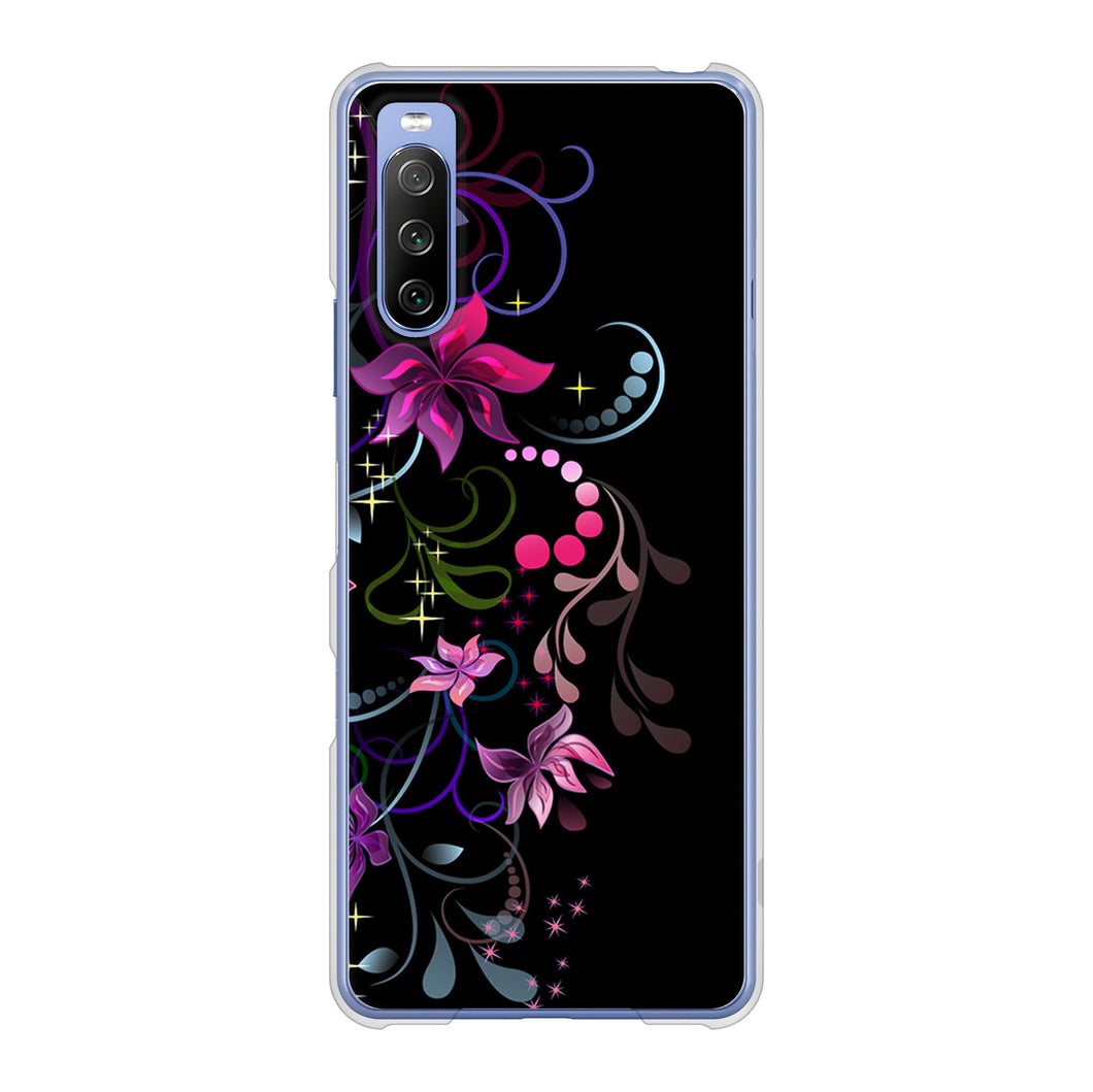Xperia 10 III SO-52B docomo 高画質仕上げ 背面印刷 ハードケース 【263 闇に浮かぶ華】