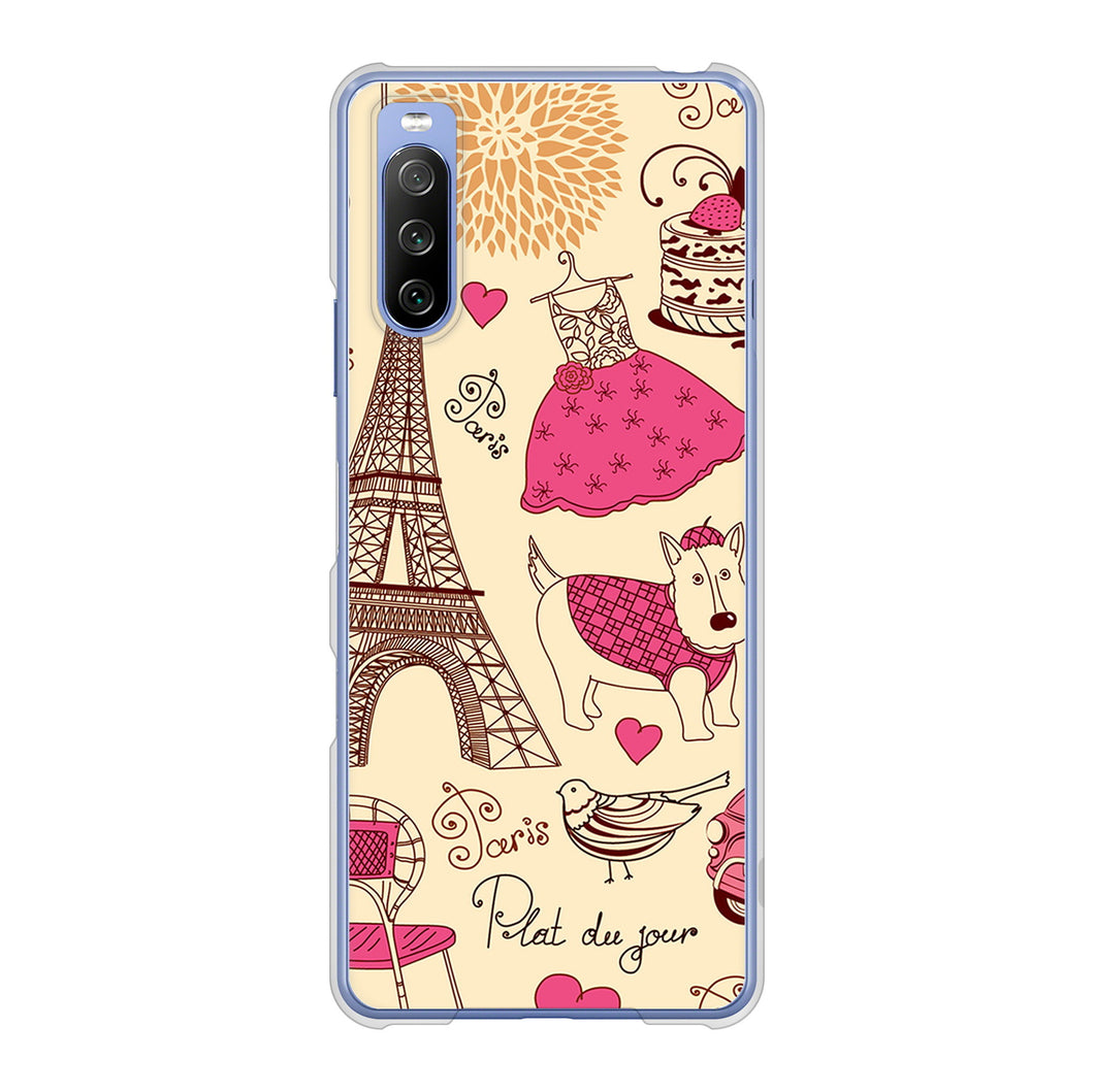 Xperia 10 III SO-52B docomo 高画質仕上げ 背面印刷 ハードケース LOVE フランス