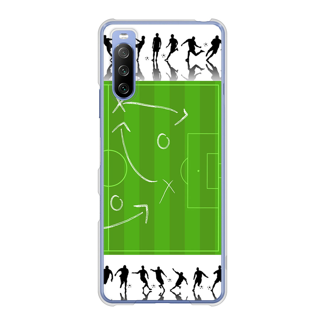 Xperia 10 III SO-52B docomo 高画質仕上げ 背面印刷 ハードケース 【304 サッカー戦略ボード】
