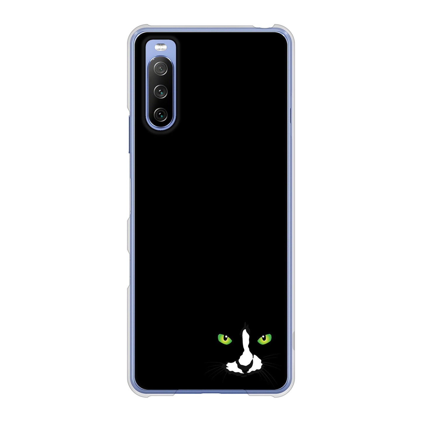 Xperia 10 III SO-52B docomo 高画質仕上げ 背面印刷 ハードケース 【398 黒ネコ】