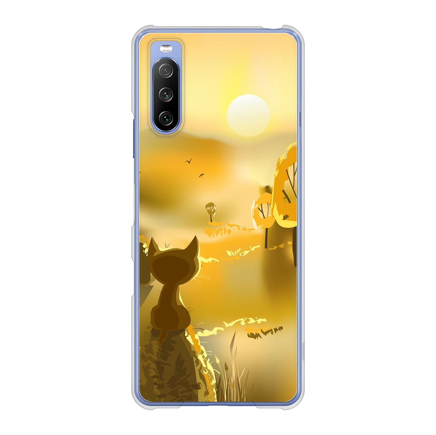 Xperia 10 III SO-52B docomo 高画質仕上げ 背面印刷 ハードケース 【400 たそがれの猫】