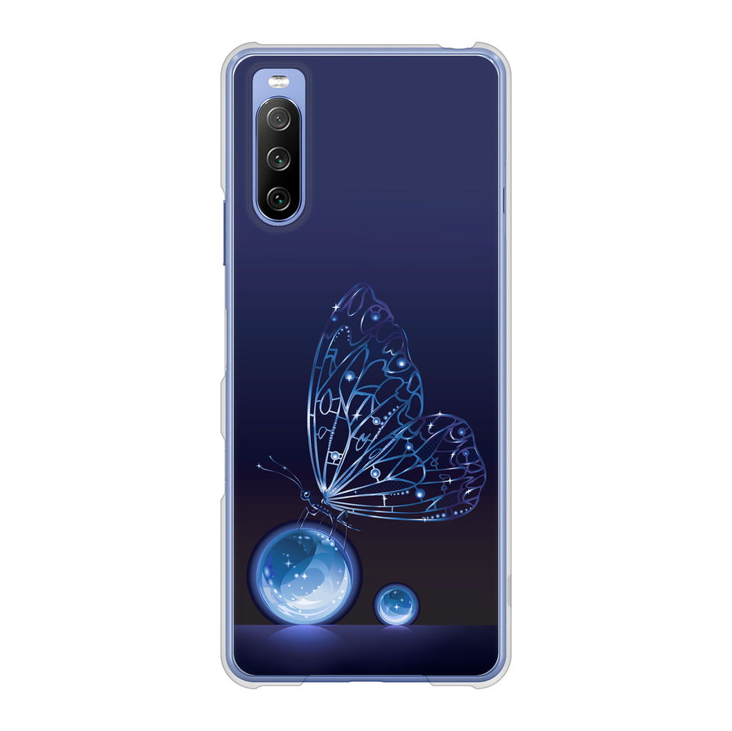 Xperia 10 III SO-52B docomo 高画質仕上げ 背面印刷 ハードケース バタフライ