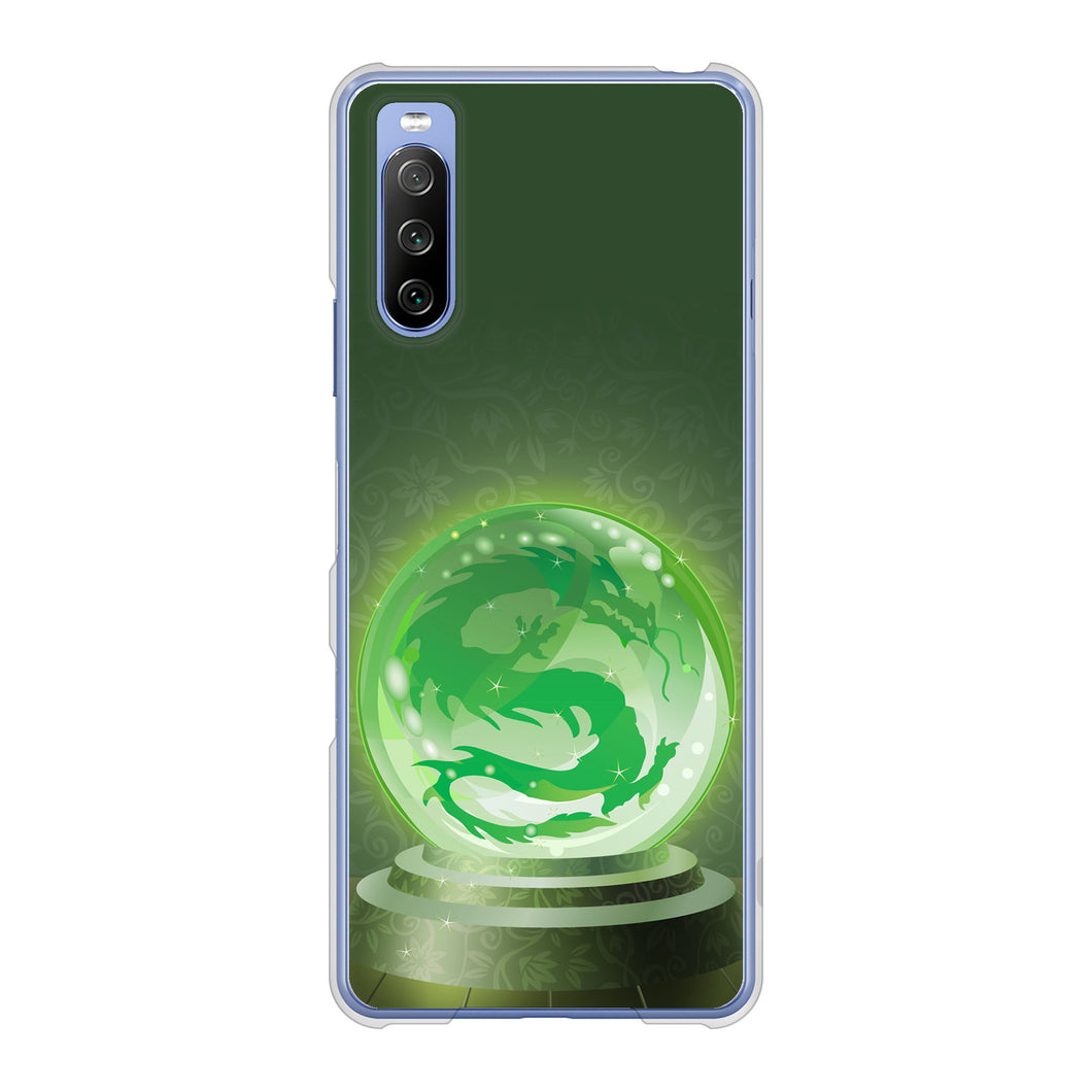 Xperia 10 III SO-52B docomo 高画質仕上げ 背面印刷 ハードケース 【439 水晶に浮かぶ龍】