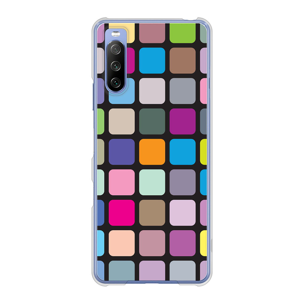 Xperia 10 III SO-52B docomo 高画質仕上げ 背面印刷 ハードケース 【509 カラースクエア】