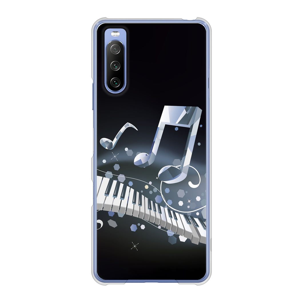 Xperia 10 III SO-52B docomo 高画質仕上げ 背面印刷 ハードケース 音符