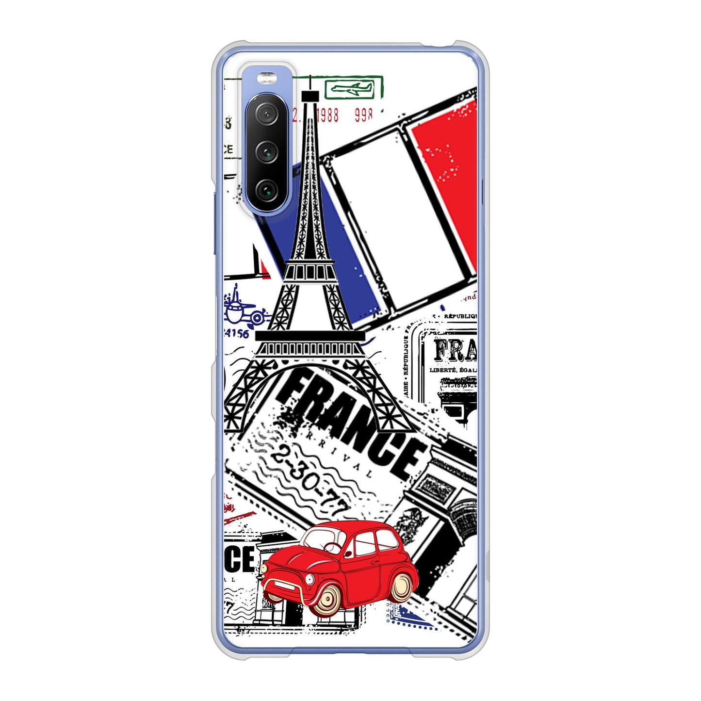 Xperia 10 III SO-52B docomo 高画質仕上げ 背面印刷 ハードケース LOVE フランス